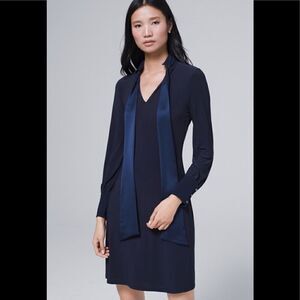 White House Black Market navy blue dress. New